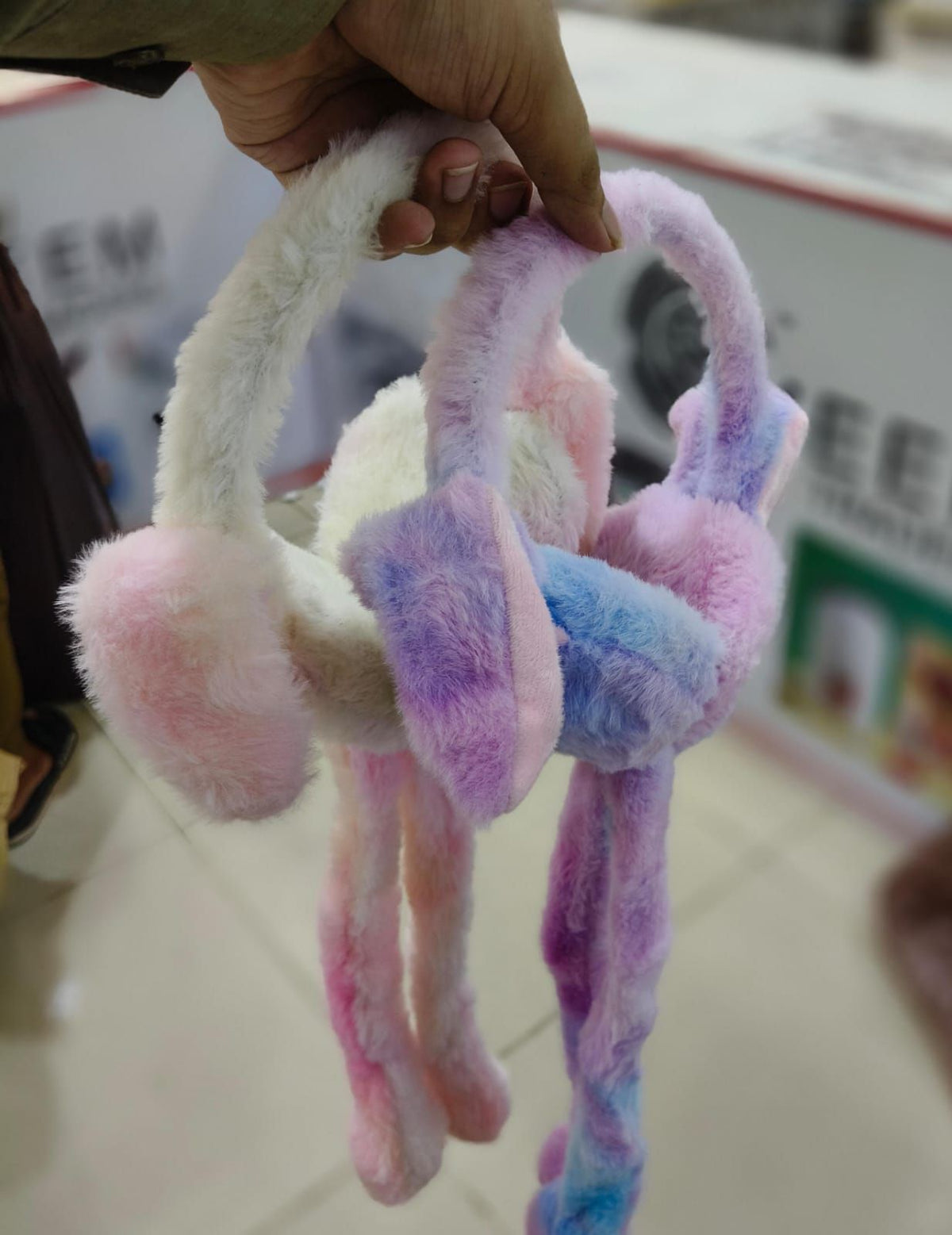 Cute Bunny Cap Headphone Plush Ear Muff Winter Headwear for Women & Girls – Soft Warm Cartoon Style (Random Color)